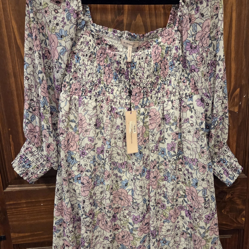 BCBGeneration Pink and Purple Floral Dress